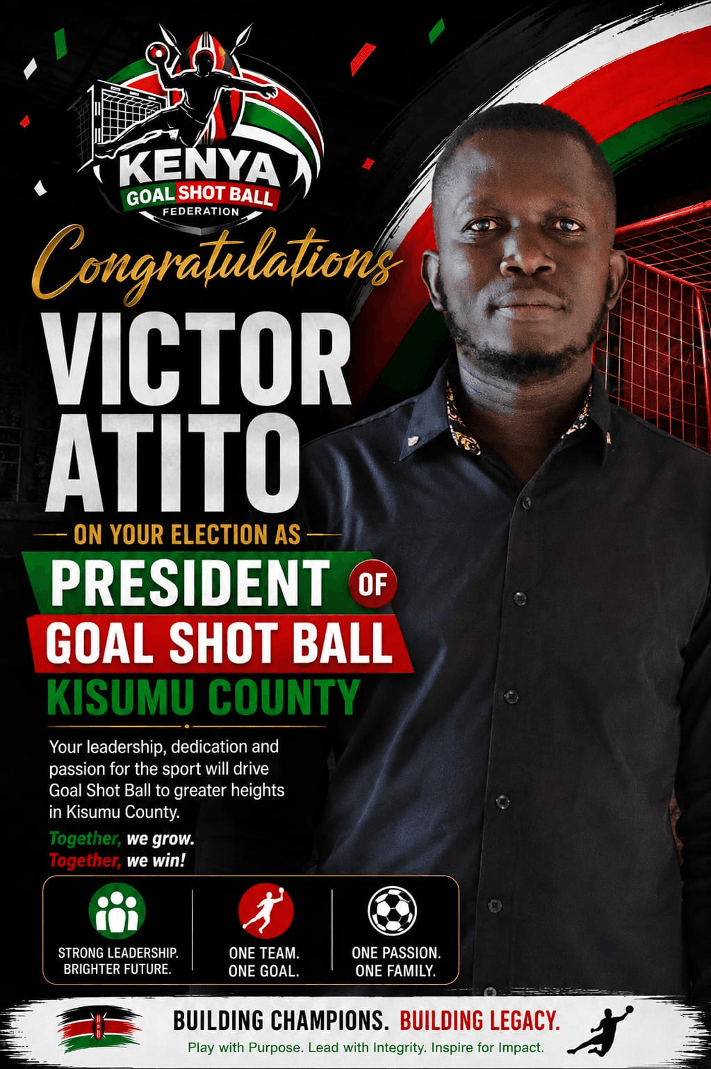 Victor Atito — President, Goal Shot Ball Kisumu County